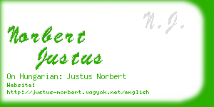 norbert justus business card